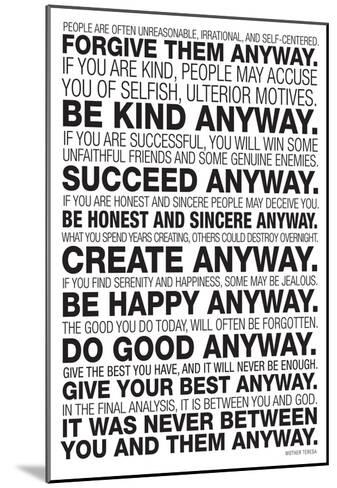 Mom Teresa In any case Poster photo about Mother Teresa Do It Anyway Free Printable known as Mom Teresa In any case Poster
